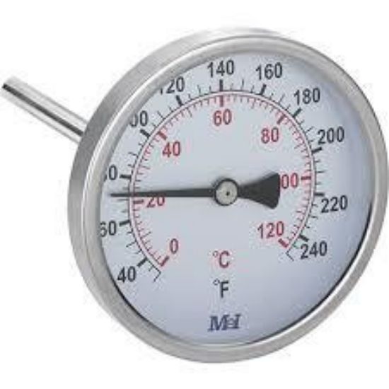 Image de 'Thermomètre D80 Inox 0 à 120°C - L200mm'
