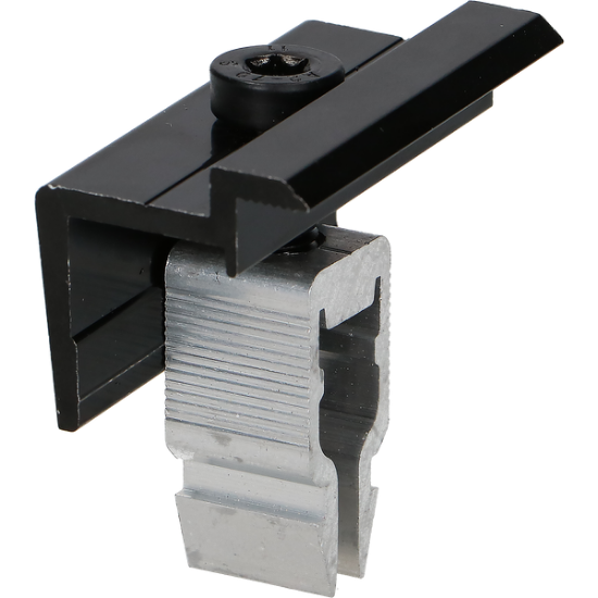 Image de 'Pince rail de sol arrêt 30x55 Alu noir'